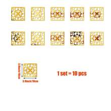 10 Pieces Acrylic Floor Seal Stickers, Gold Self-Adhesive Mirror Stickers, Home Stickers, Decals, Wall Decals, Home Decor Vinly Decals, Spring Decor Items To Refresh Your Home, Rama Decorative Stickers