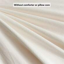 3/4pcs Soft Solid Color Brushed Feather Embroidery Bedding Set (1pc Duvet Cover, 1/2pcs Pillowcase, 1pc Bed Sheet, Excludes Pillow And Quilt), Breathable, Washable, Simple & Elegant