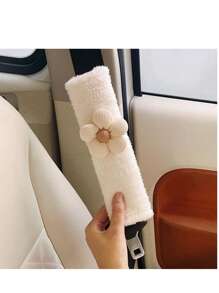 花卉装饰汽车安全带肩垫套，创意车用安全带保护套内饰配件 - 彩色 - 查看 4