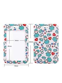 1pc ID Badge Holder Lanyard, Hard Card Case For Office Work Pass ID Card, Double-Sided Transparent Student/Doctor ID Card Holder With Keychain, Gift For Teachers, Doctors Car Accessories Bag Charm School Letter