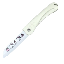 Sanrio 1 pezzo Coltello da frutta piegabile in ceramica Sanrio, Kawaii, anime e cartoni animati, elegante, da viaggio, uso domestico, sbucciatore, regalo