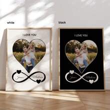 1pc Personalized Couple Photo Name Print,Custom Love Picture Print Gift For Boyfriend Girlfriend,Birthday Engagement Wedding Anniversary Valentine's Day Christmas Poster Gifts For Couple/Wife/Family,Valentine's Day Gift For Him, Anniversary Hanging Paintings, Home Living Room Dorm Decoration Hanging Paintings,No Frame Graduation