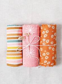 3 paquetes de mantitas de muselina para envolver bebés niños y niñas, manta recibidora de gran tamaño, manta de bebé de muselina suave y transpirable para recién nacidos unisex - Multicolor - Ver 3