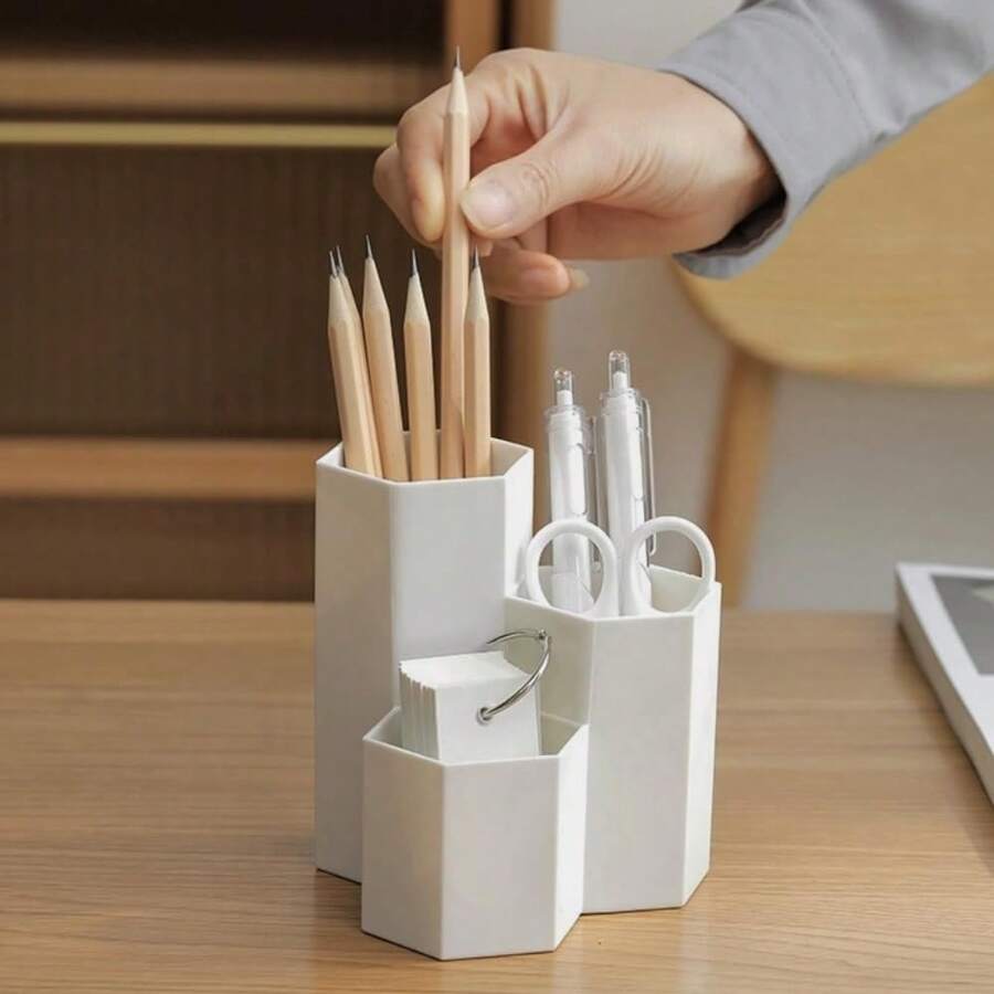 1pc Desk Pencil Holder, Cute Pen Cup Organizer For Makeup Brushes, Office Supplies And Accessories