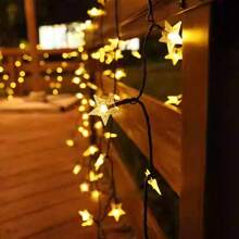 1 pièce Guirlande d'étoiles solaires pour la décoration extérieure et l'éclairage de jardin - Lumières LED polyvalentes pour la décoration de la chambre, la décoration murale et les occasions spéciales, économique, idéal pour créer une atmosphère chaleureuse et accueillante