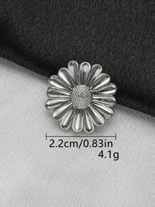 5pcs/Pack Fashion Double Layered Oil Drip Small Daisy Flower Metal Buttons, DIY Decoration For Coat, Sweater, Casual Suit, Jacket, Scarf, Shoes, Bag, Pendants