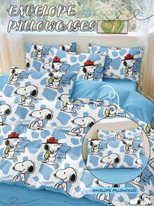 SNOOPY 2/3pcs Snoopy Duvet Cover Set, Snoopy Bedding, Cozy And Anti-Pilling Bedding Set, Soft And Breathable Bedding, Cartoon Style Comforter Cover Set, Fits For Twin Full King Queen All Size Beds, Suitable For All Seasons, Chic Lovely Decorative Comforter Cover Set For Bedroom Dorm, Machine Washable, Back To School Season