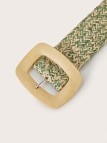 1pc Women Bohemian Style Woven Waist Belt, Featuring Colorful Braiding Design And Fashionable Square Buckle, Perfect Accessory For Dresses, Parties, Casual Wear, And Beach Vacation - Colorful Braided Belt With Square Buckle - View 8