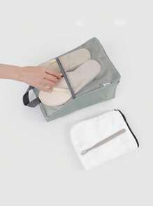 1 pièce Sac à chaussures multifonctionnel personnalisé anti-poussière, grand sac à chaussures étanche portable, sac à chaussures avec lettre brodée pour le voyage, compartiment double pour chaussures, convient comme cadeau pour la famille, les amis, le petit ami/la petite amie, Noël, la Saint-Valentin, l'anniversaire, lettre, portable, multifonction, polyvalent, léger, grande capacité, tout usage, pratique, mignon, adorable, sobre, vibrations de vacances/vacances, minimaliste, personnalisé, unique, personnalisé, cadeaux idéaux pour elle, les femmes, les débutants et les employés de bureau, la petite amie, les filles roses, elle, les amis, les enfants, la famille, les accessoires de voyage