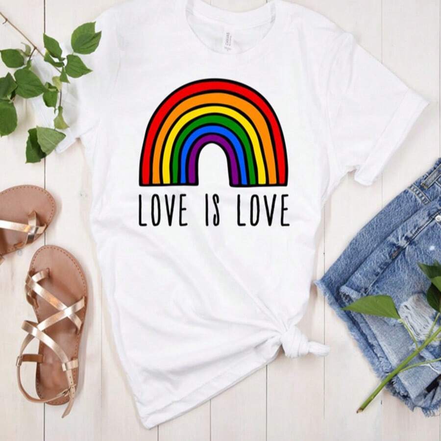 Women's Day Love Is Love T-Shirt - 白色 - 查看 1