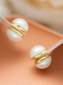 女士新款磁性珍珠耳环，无需穿孔，磁性个性化耳钉