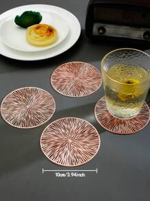 2/12pcs 15" Round Gold Foil Fireworks Pattern Placemats, (PVC) Material, Gold Stamping Hollow Design, Waterproof, Washable, Easy To Clean, Non-Slip, Heat-Resistant, For Room Decor, Dining Table, Home Decor, Suitable For Holidays, Parties, Birthdays, Weddings And Dinners