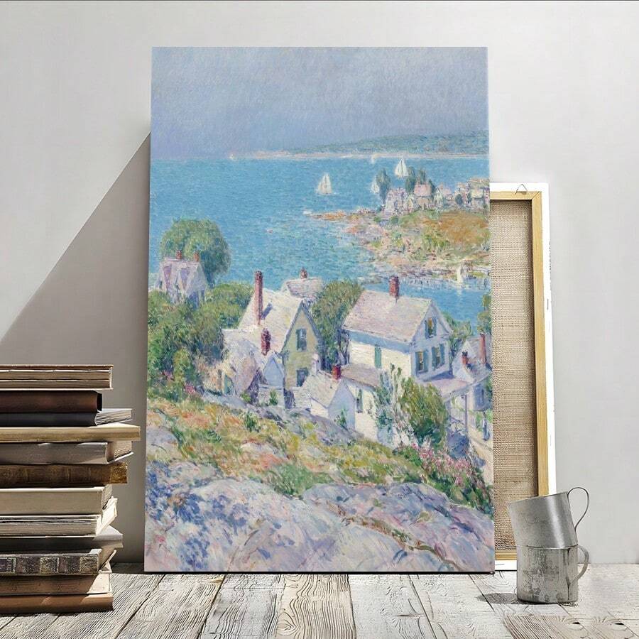 1pc Framed Canvas Poster Rocky Beach Seascape Coastal Wall Art Canvas Paintings Ideal Gift For Bedroom Living Room Corridor Wall Art Wall Decor Room Decoration Ready To Hang