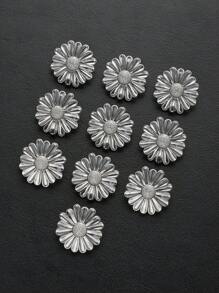 5pcs/Pack Fashion Double Layered Oil Drip Small Daisy Flower Metal Buttons, DIY Decoration For Coat, Sweater, Casual Suit, Jacket, Scarf, Shoes, Bag, Pendants
