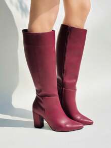 Botas modelo Victoria para Dama Cómodas Tacón Clásicas y Formales - Vino - Ver 3