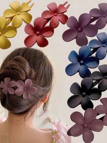 1/3/4pcs Flat Top Hair Clips, Fashion Matte Non-Slip Hair Clips Suitable For All Hairstyles, Multiple Styles For Women Bridal Wedding Party Hair Accessories Home Bathroom Decor