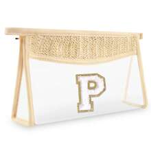 Túi đựng đồ trang điểm hình chữ cái đầu nhỏ Boho Straw Quà tặng cá nhân, Túi đựng đồ trang điểm bằng vải nhung trong suốt dễ thương có khóa kéo, Túi đựng đồ vệ sinh cá nhân du lịch được TSA chấp thuận, Quà tặng cho phụ nữ, bạn bè sinh nhật, chữ cái A~Z, Thích hợp cho phòng tắm nghỉ dưỡng công sở có chữ cái lông mềm mại - trắng - Xem 27