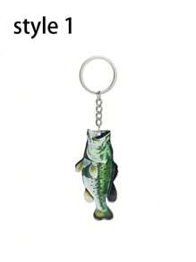 亚克力鱼主题钥匙链，抽象鱼吊坠，包包吊坠，耳机吊坠，钥匙吊坠，钓鱼爱好者的完美礼物。感恩节、圣诞节和万圣节的独特背包珠宝礼物，适合女性的万圣节钥匙链配件。 - 彩色 - 查看 10