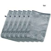 6 pièces de gant doux pour le visage, serviettes de spa pour le bain, gants de lavage corporel en microfibre réutilisables, gants démaquillants, style européen, 6*8 pouces