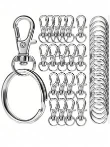 10/20/40pcs Zinc Alloy Lobster Clasp, Spring Keychain, Rotating Buckle, Hanging Rope, Snap Buckle, Keyring, Handicraft, Hardware, Luggage Accessories - Multicolor - View 1