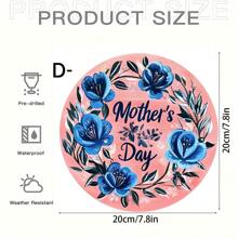 1 Señal de madera con diseño de corazón "Feliz Día de la Madre", patrón floral rojo, decoración rústica de pared para el hogar y el jardín, ideal para el Día de la Madre, cumpleaños y aniversarios, sin necesidad de electricidad