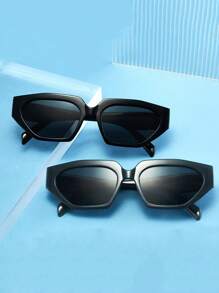 2 Pcs Polygonal Sexy Women Sunglasses Facial Slimming Photography Prop Sunglasses, Exaggerated Hip Hop Style UV Protection