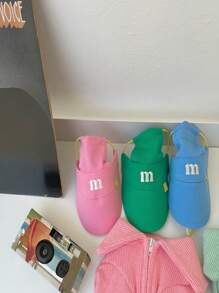 1 件 M 标志粉色狗耳朵夏季太阳帽，可调节透气宠物帽带 M 刺绣，适合中小型犬和猫