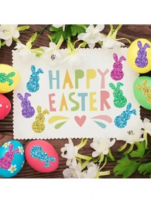500pcs Easter Bunny Stickers - Colorful Laser Cut Rabbit Stickers, 5 Glitter Colors, Self-Adhesive Seal Labels, Suitable For Party Gifts, Gift Boxes, Envelopes, Notebooks And Party Favors - Multicolor - View 7