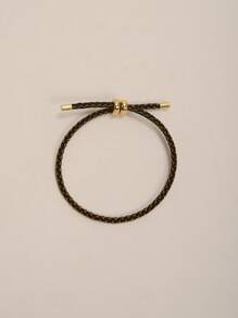 1 件可调节金属线编织手链，配经典八角形带扣，防水不锈钢多功能腕带