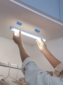 1pc Under Cabinet Light, Wireless Motion Sensor LED Light Bar, LED Long Sense Light, Rechargeable Magnetic Night Light, For Corridor Kitchen Cabinet Stairs Hallway Wardrobe Home Room Decoration