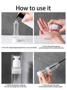 1pc Lotion Dispenser Travel Pump Bottle, Vacuum-Sealed Portable Small Containers, 30ml/50ml/100ml, Suitable For Travel & Business Trip