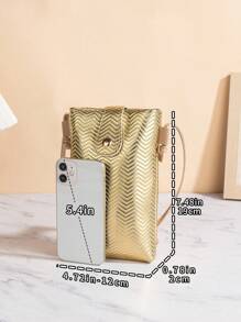 Bolso de mujer cartera monedero con diseño de patrón de cocodrilo en piel de poliuretano dorado, sencillo y de moda. Puede usarse de hombro o cruzado, con hebilla antirrobo, muy adecuado para viajes, festivales. Cartera, monedero y bolsa para teléfono.