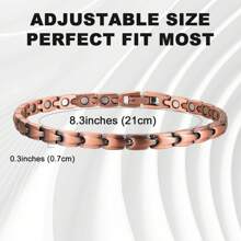 1PC 99.99% Pure Copper Magnetic Bracelet For Men Women Adjustable Cuff Bangle Simple Style Decoration Gifts Mother's Day Gift Included Sizing Tool - Bronze - View 4