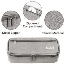 WEMATE 大号铅笔袋，大容量铅笔袋文具笔袋，大容量收纳袋，收纳盒，记号笔盒，男女通用，返校，学校用品 - 淺灰色 - 查看 3