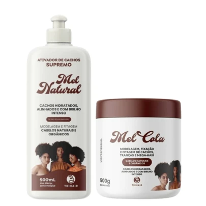 Kit Ativador Mel Natural + Mel Cola 500g Modelagem Trihair