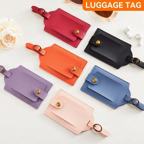 Luggage Tag - Faux Leather Privacy Protection Travel Bag Tag, Suitcase Ladies Suitcase Tag, Luggage Luggage Tag Travel Tag., School Supplies, Back To School