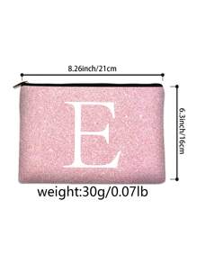Letter Print Foundation Girl Gift Party Makeup Bag Zipper Bag Double Lined Toiletries Handbag Storage Makeup Bag Toiletry Bag Travel Wash Bag Toiletry Travel Bag Makeup Storage Beach Beach Bag Vacation Holiday Essentials School Supplies Travel Essentials Ladies For College Dorm Bathroom