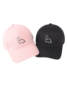 2 件恐龙刺绣可调节男女通用棒球帽，适合情侣休闲日常旅行户外运动棒球帽，适合骑自行车、观光、旅行、街头服饰、派对 - 大恐龍棒球帽 - 查看 13