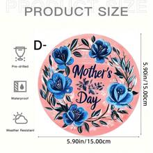 1 Señal de madera con diseño de corazón "Feliz Día de la Madre", patrón floral rojo, decoración rústica de pared para el hogar y el jardín, ideal para el Día de la Madre, cumpleaños y aniversarios, sin necesidad de electricidad