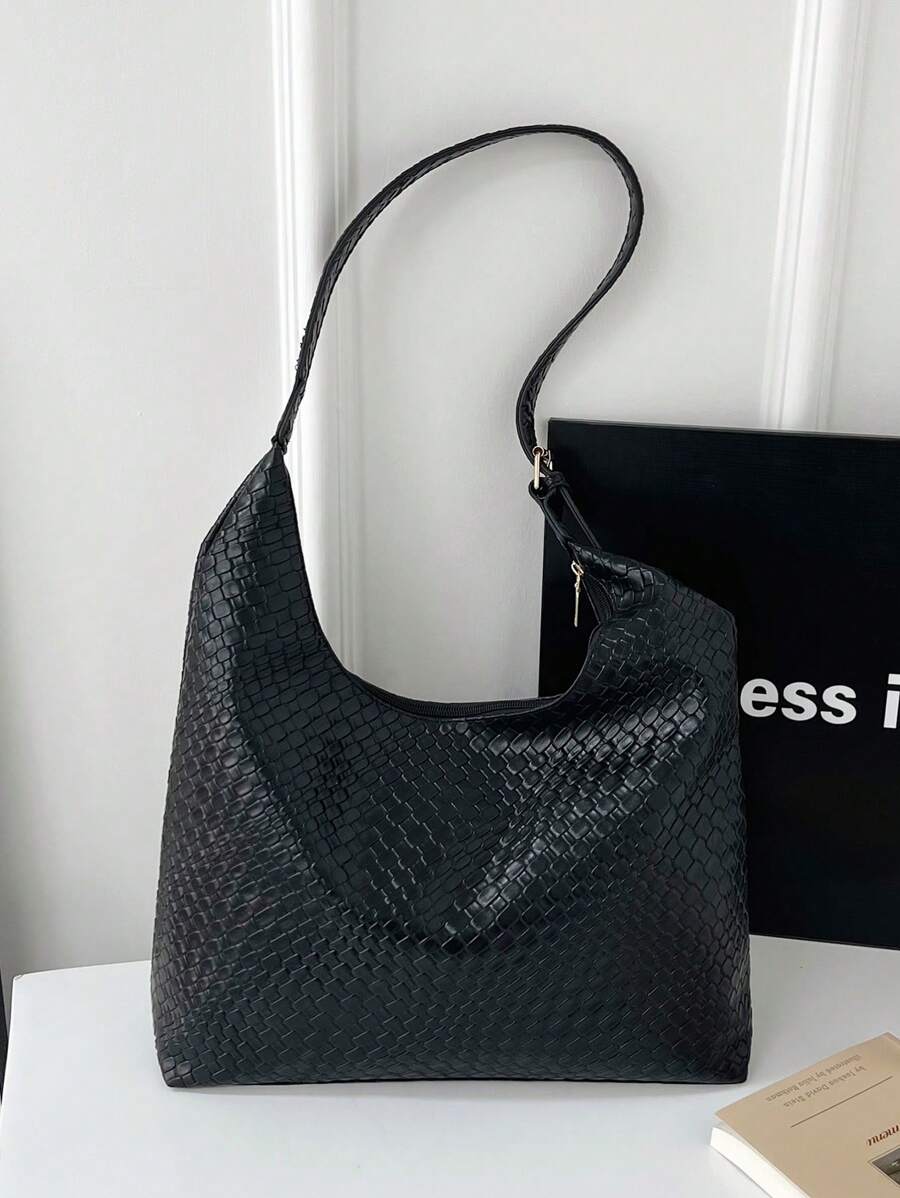 Fashionable Oversized Shoulder Women Tote Handbag, New Design High Quality - Black - View 1