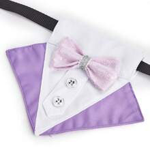 1 件时尚宠物项圈，配有耀眼的蝴蝶结领结，时尚的英国正式围巾，适合猫狗 - 彩色 - 查看 8