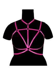 Plus Size Women Elastic Bandeau Bra, Seamless Hollow Out Design - Multicolor - View 8