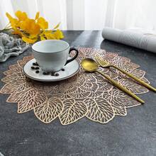 1 件/4 件/6 件西瓜叶厚不对称圆形餐垫，耐热防滑，适用于家庭厨房、酒店、餐厅和任何场合 - 圓形西瓜葉餐墊 - 查看 6