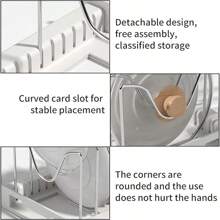 Pot And Pan Organizer, Expandable Pot Lid Holder With 7 Adjustable Compartments, U-Shape Pot Rack Organizer, Space-Saving Pan Organizer For Cabinet - 白色 - 查看 7