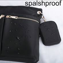 1 pieza Bolso de hombro casual para mujer, bolso bandolera cruzado de nailon resistente al agua con múltiples bolsillos, bolso de bandolera de moda
