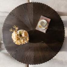 35.4" Round Retro Style Coffee Table - Ideal For Coffee Time, Home Decor & Living Room. Sturdy Construction, Rustic Brown Finish, Perfect For Adding A Touch Of Elegance To Any Indoor Space, Suitable For Relaxing Evenings And Entertaining Guests