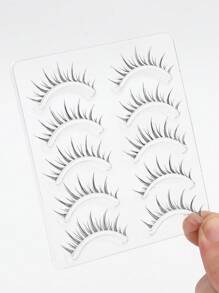 NAIJEMA Manga Lashes 5 Pairs Clear Stem Natural Fake Eyelashes, Eyelash Extension, Curling And Soft, Suitable Cosplay, Daily Makeup, Asian Makeup