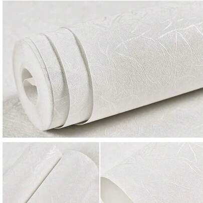 ucdfi 1 卷白色丝绸即剥即贴可移除壁纸，PVC 自粘壁纸适用于厨房、卧室、客厅、台面、家具装饰和翻新