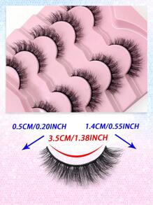 ENCHUW 5 Pairs Fox Eye Eyelashes Cat Eye Lashes Winged End Eye Elongated Eyelashes Fluffy Soft Natural Long Faux Mink Fake Lashes Strip Lashes,Lashes,Eyelashes,Fake Lashes - Cat Eye Lashes - View 2
