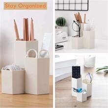 1pc Desk Pencil Holder, Cute Pen Cup Organizer For Makeup Brushes, Office Supplies And Accessories